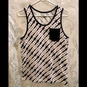 Rustic Souls White Black with Red Stars Tank Top